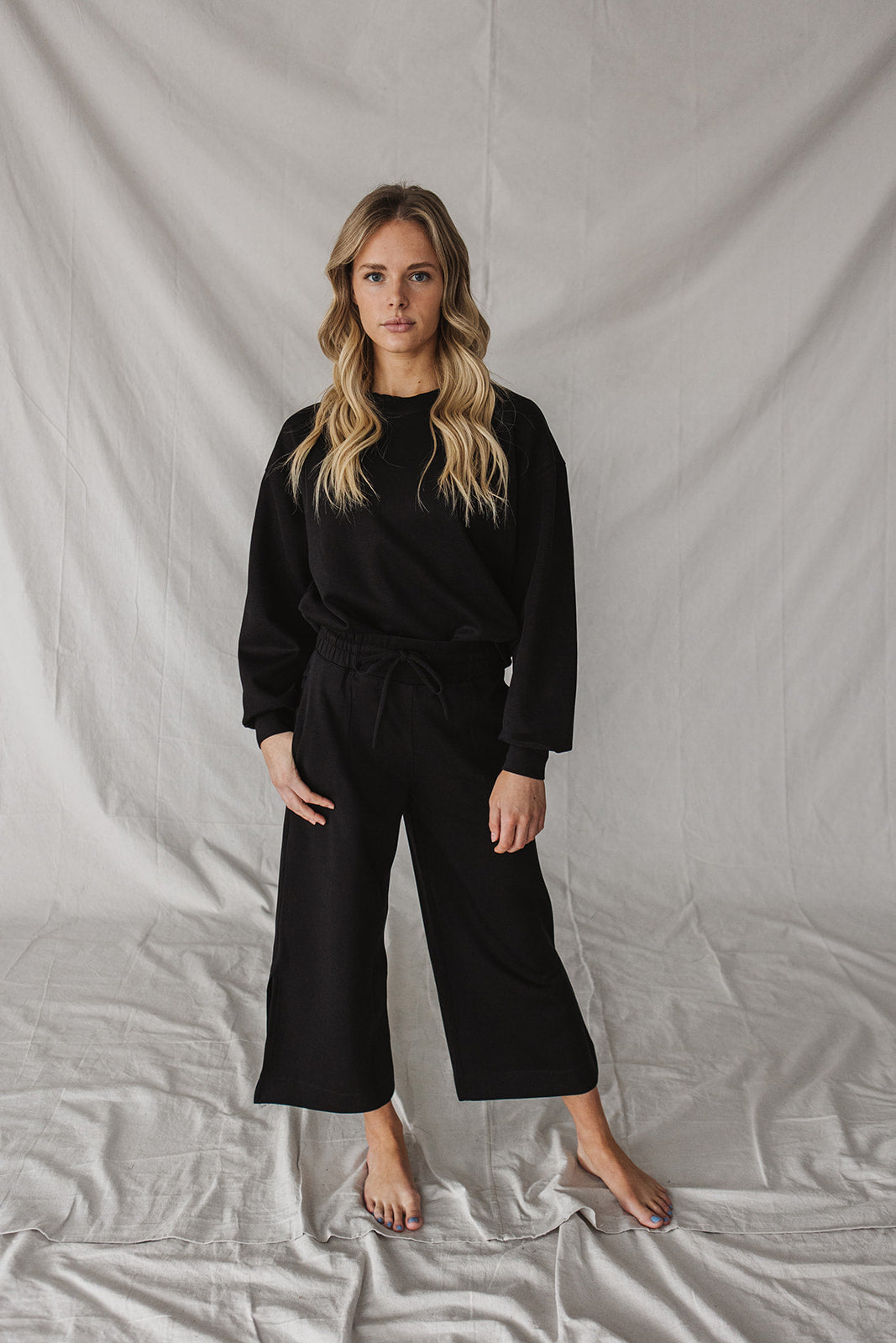 Jet-Setter Wide Leg Set Long Sleeve |Black