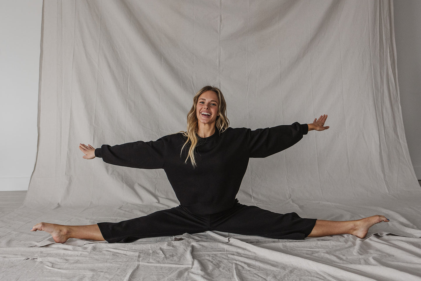 Jet-Setter Wide Leg Set Long Sleeve |Black