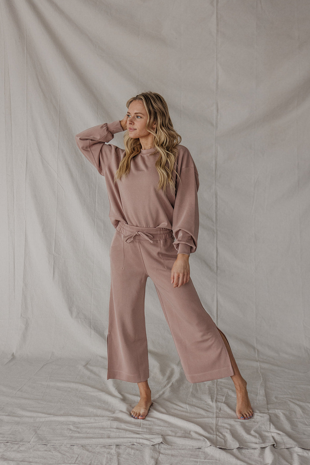 Jet-Setter Wide Leg Set Long Sleeve |Mauve