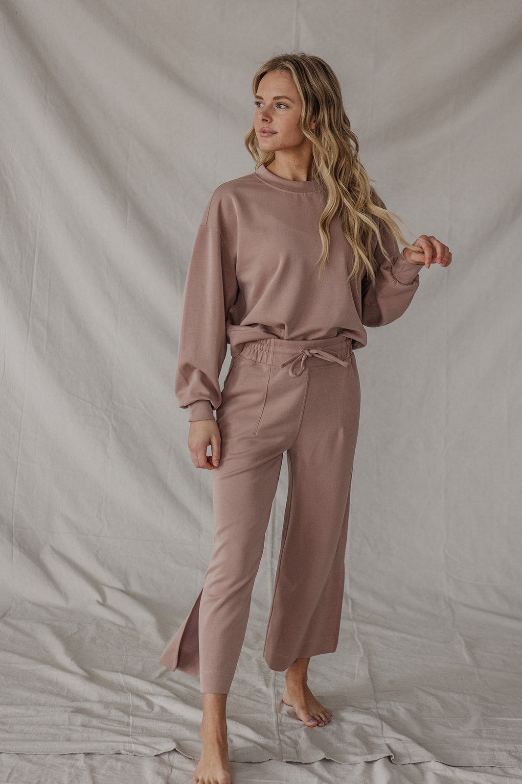 Jet-Setter Wide Leg Set Long Sleeve |Mauve