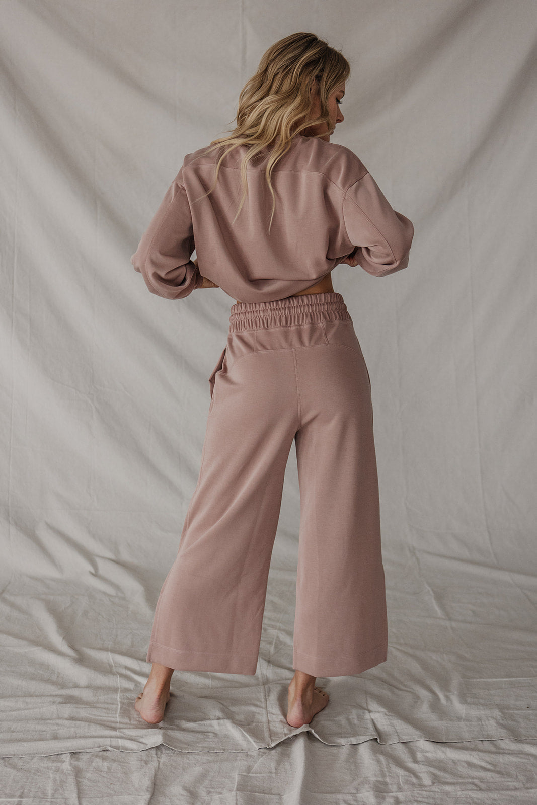 Jet-Setter Wide Leg Set Long Sleeve |Mauve