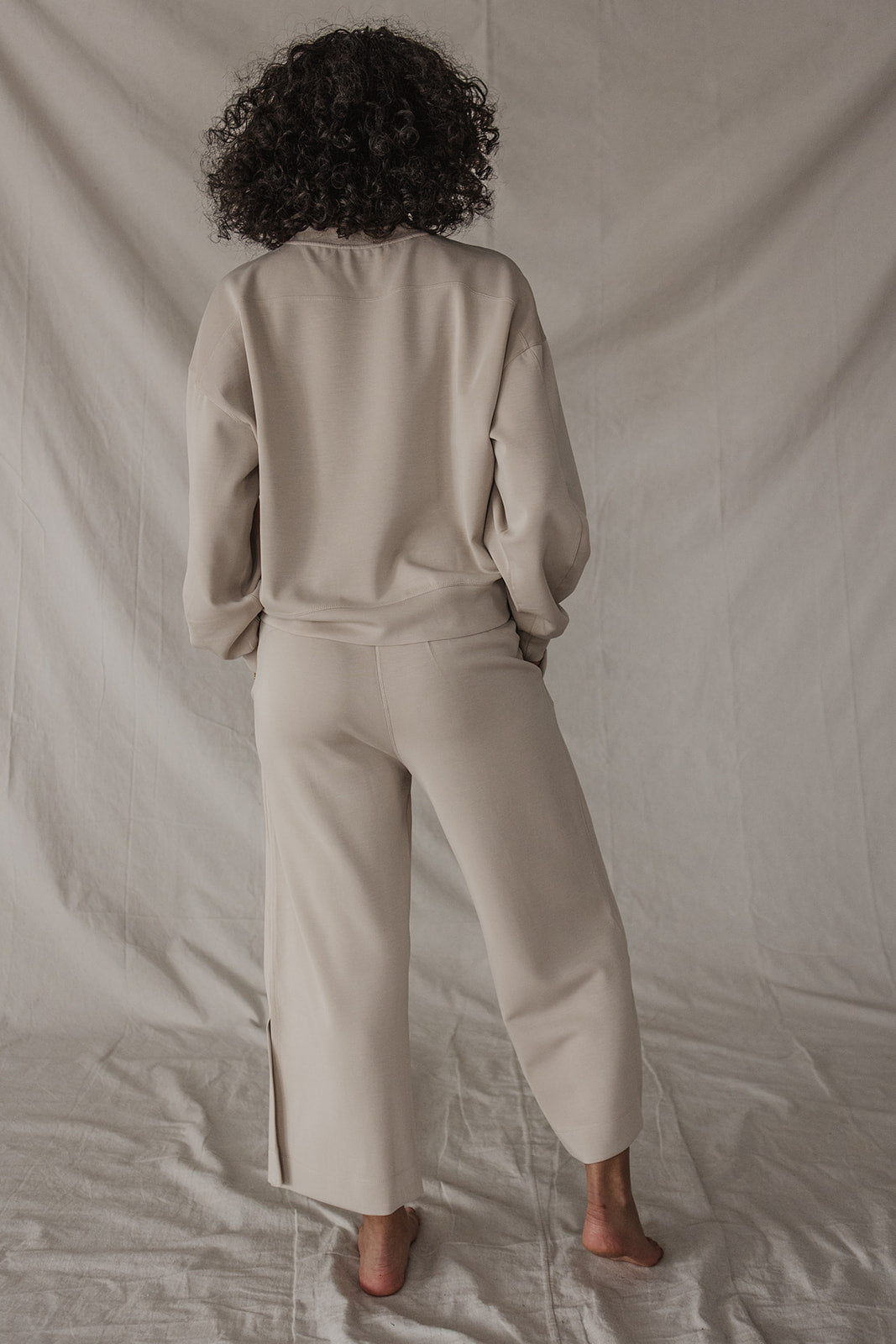 Jet-Setter Wide Leg Set Long Sleeve |Bone *FINAL SALE*