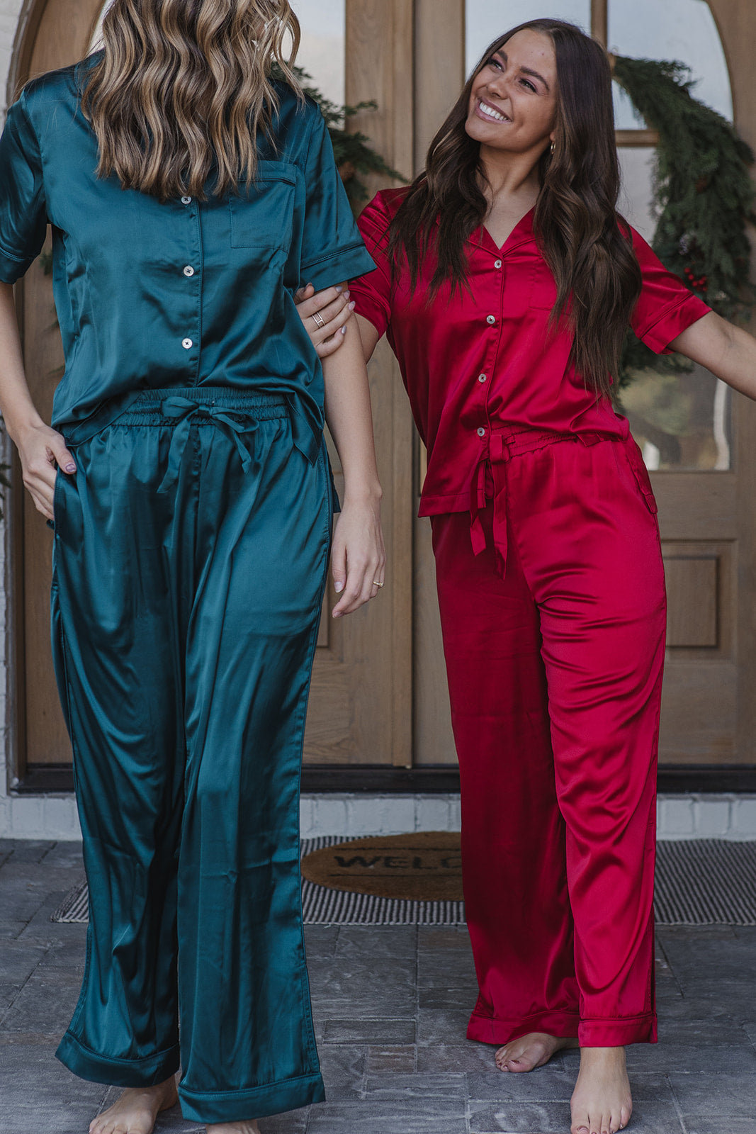 Satin Pajama Set | Jewel Green Short Sleeve * FINAL SALE*