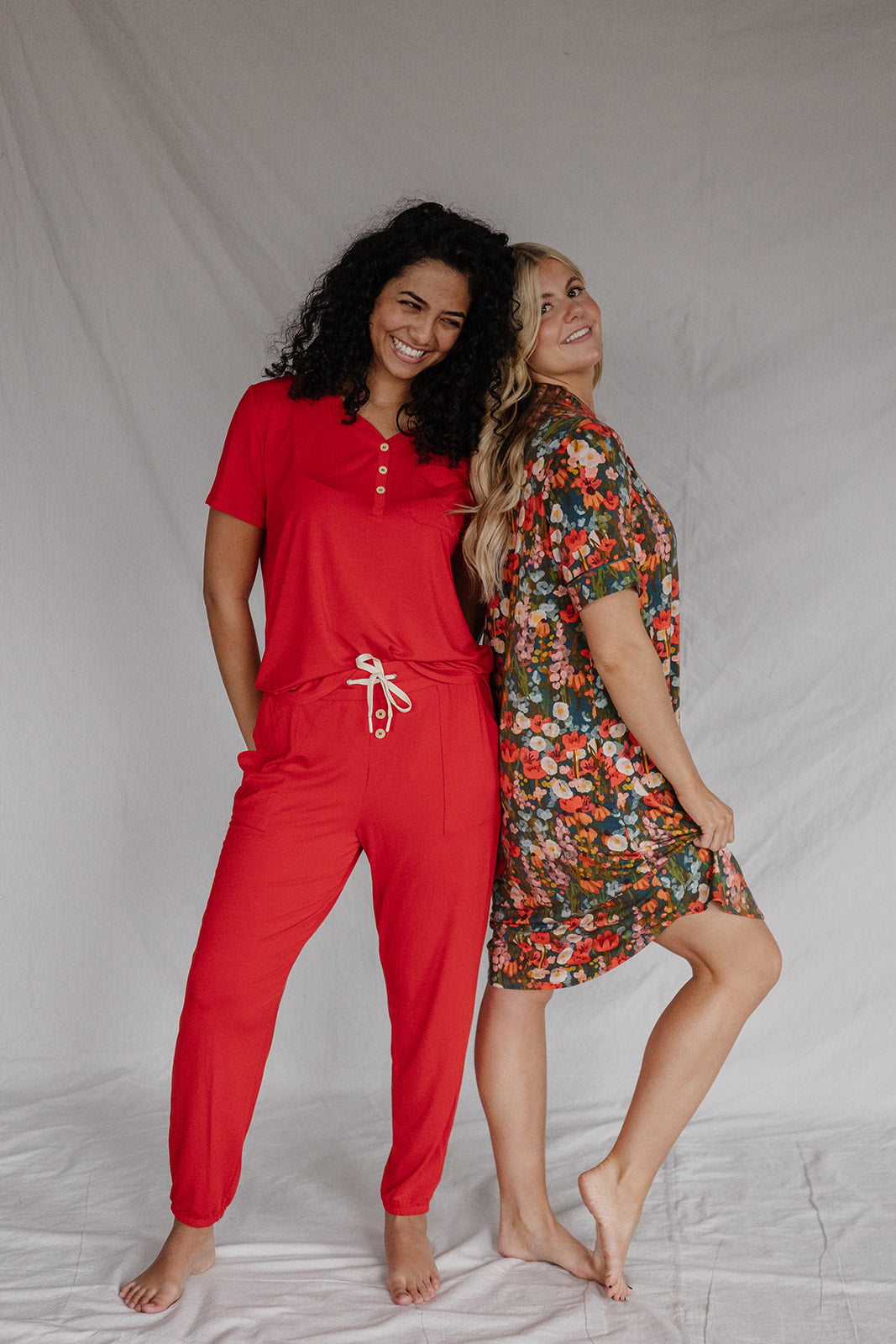 HENLEY PANTS SET SHORT SLEEVE | Ribbon Red-Final Sale