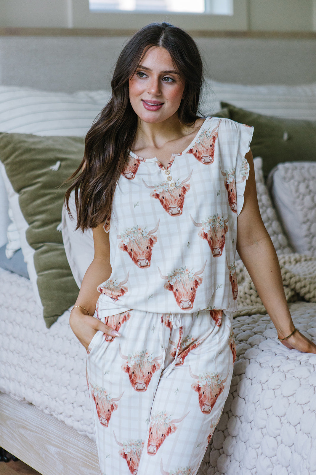 RUFFLE TANK PANT SET MODAL| Highland Herds