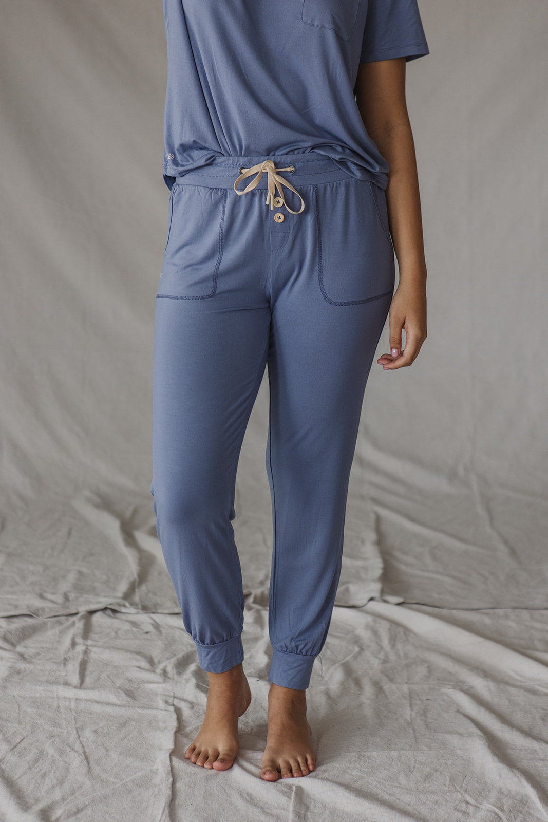 JAM PANTS SET | Mercury Blue Short Sleeve-Final Sale