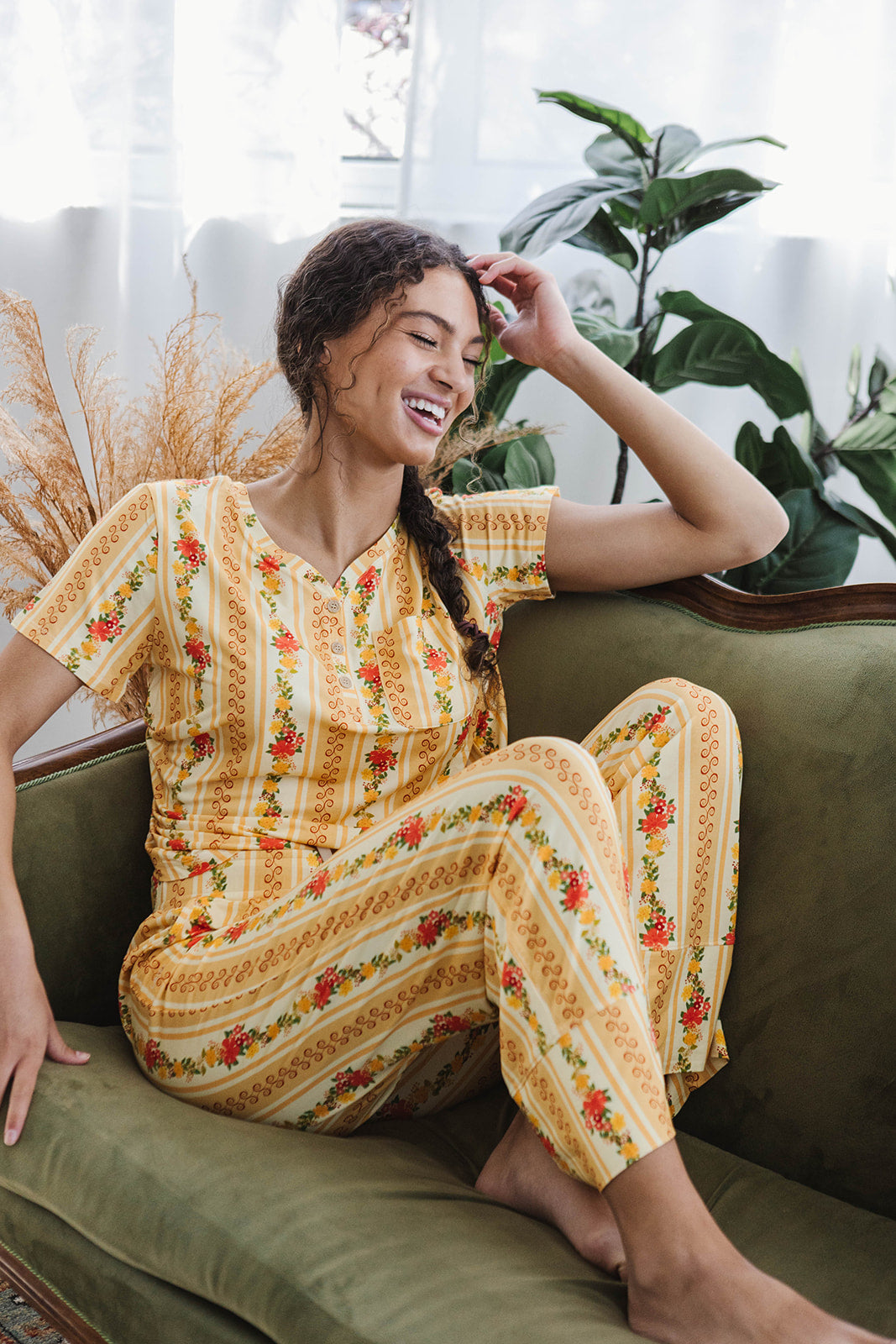 HENLEY STRAIGHT LEG PANTS SET MODAL - Faye