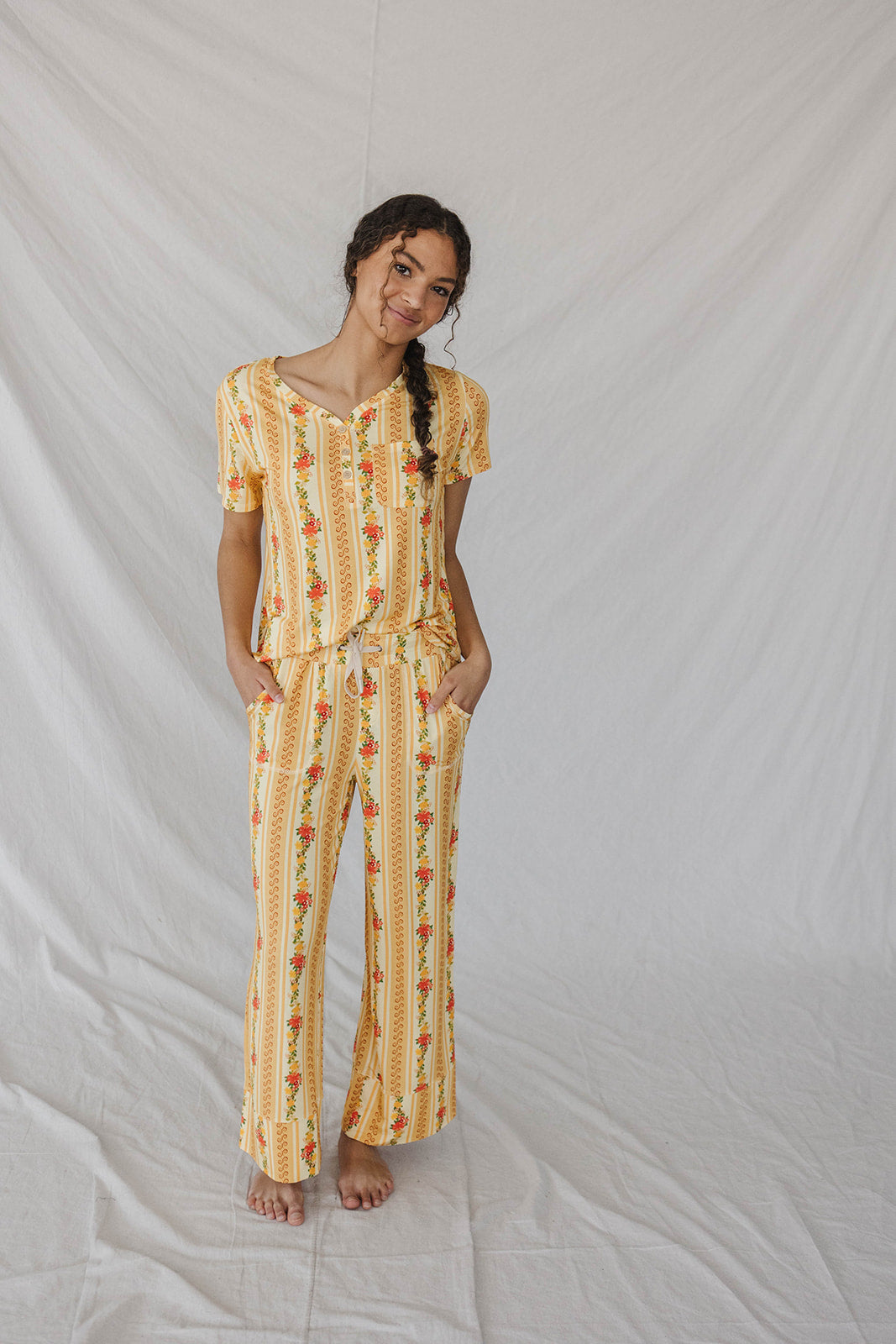 HENLEY STRAIGHT LEG PANTS SET MODAL - Faye
