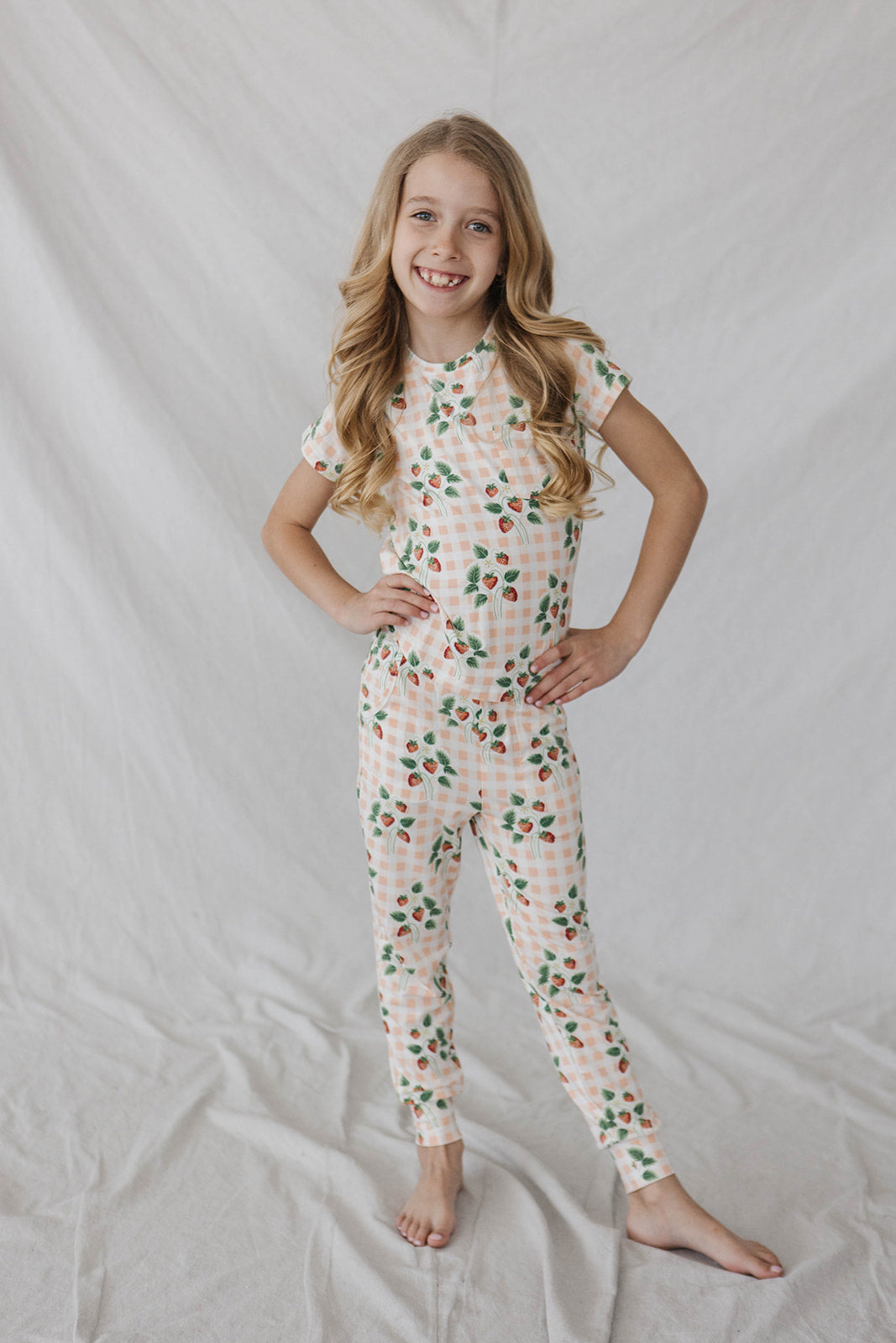 LITTLE LATES MODAL LOUNGE SET-Strawberry Picnic