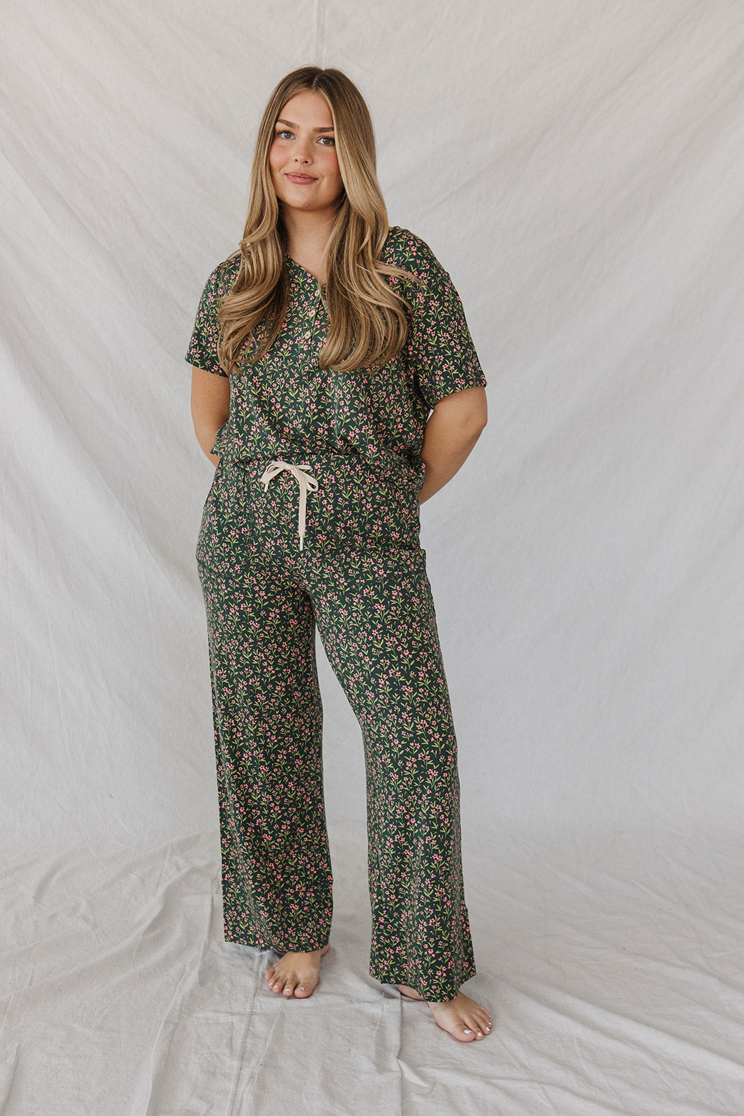 HENLEY STRAIGHT LEG PANTS SET MODAL | Hillary-Final Sale