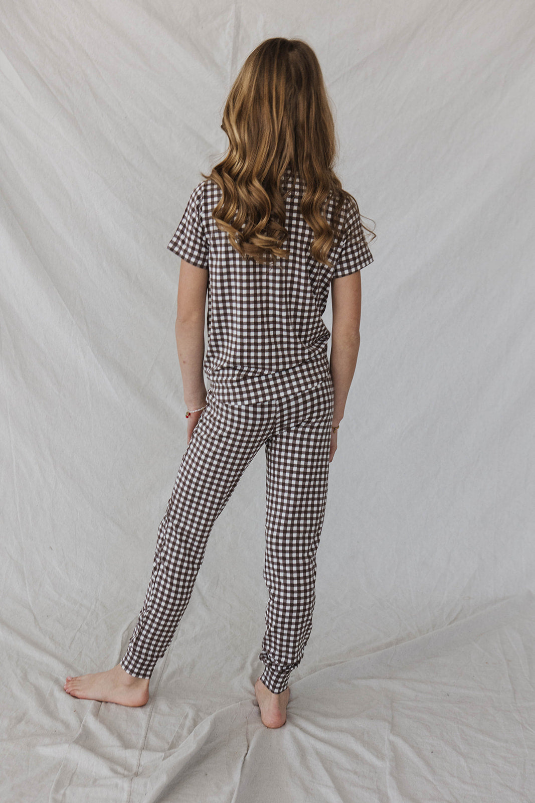 LITTLE LATES MODAL LOUNGE SET- Espresso Tiny Gingham