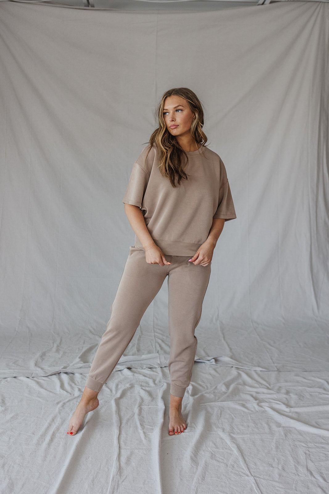 Jet-Setter Jogger Set Short Sleeve |Cocoa