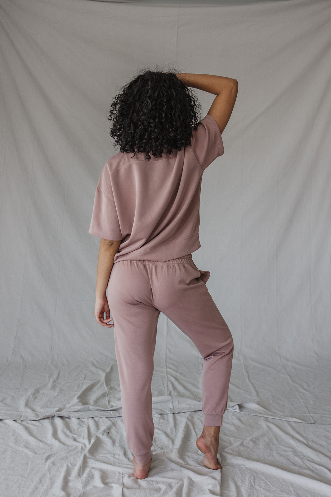 Jet-Setter Jogger Set Short Sleeve |Mauve