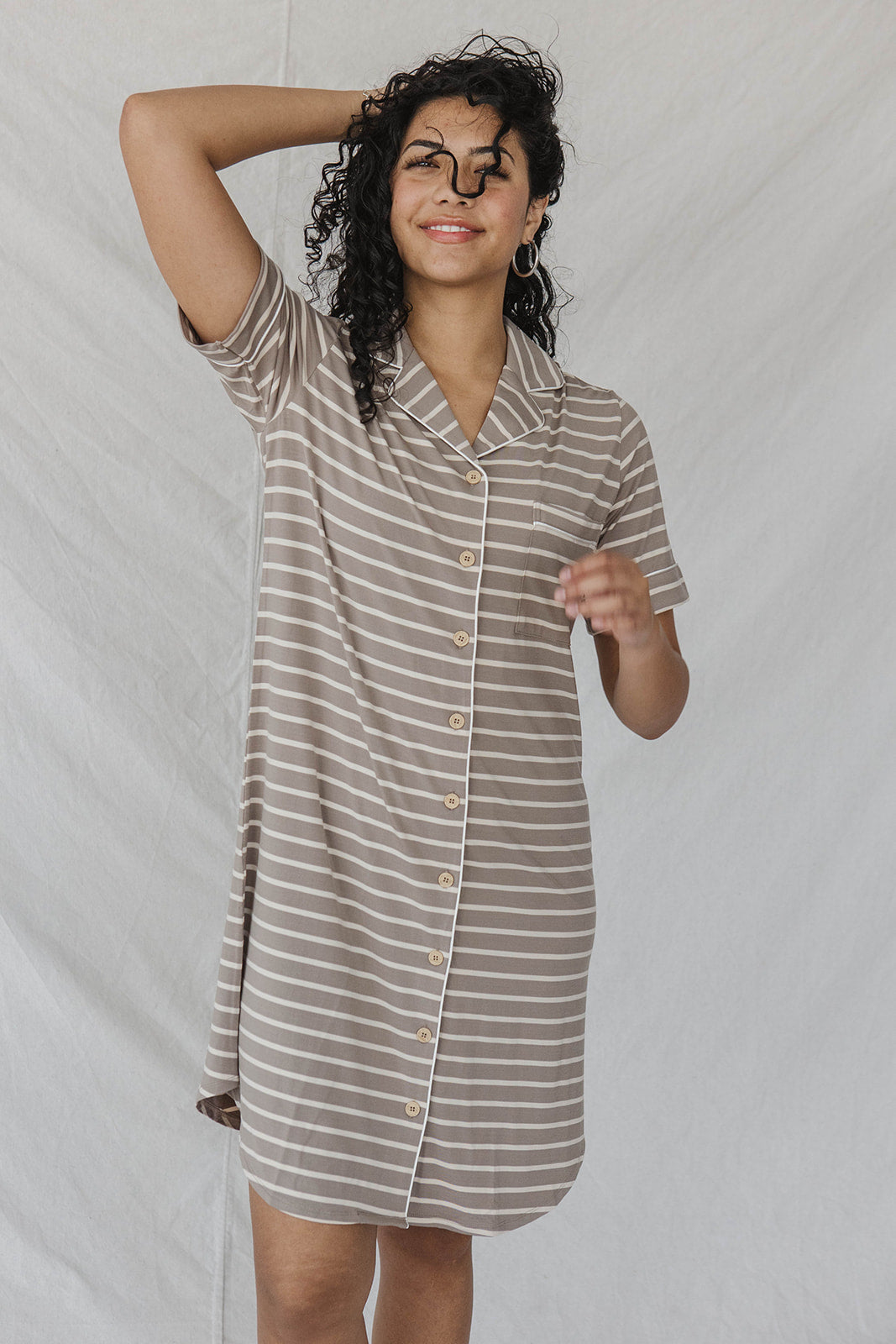 DREAM DRESS | Hazelnut & Cream Stripe-Final Sale