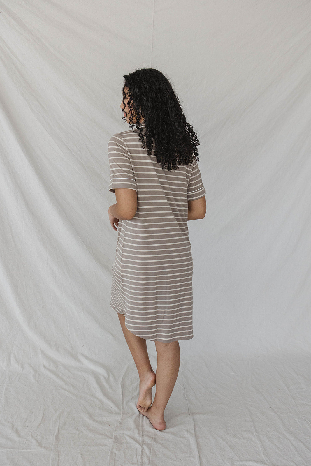 DREAM DRESS | Hazelnut & Cream Stripe-Final Sale