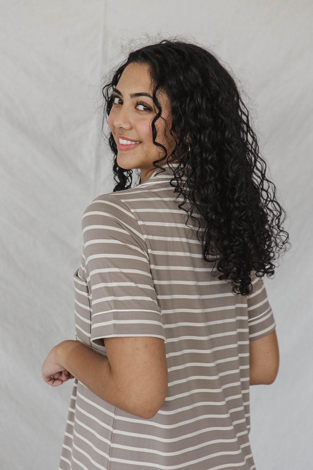 DREAM DRESS | Hazelnut & Cream Stripe-Final Sale