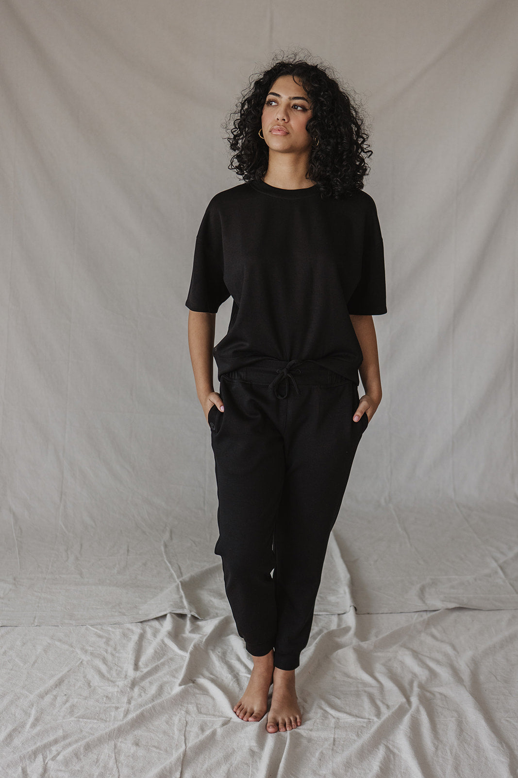 Jet-Setter Jogger Set Short Sleeve |Black