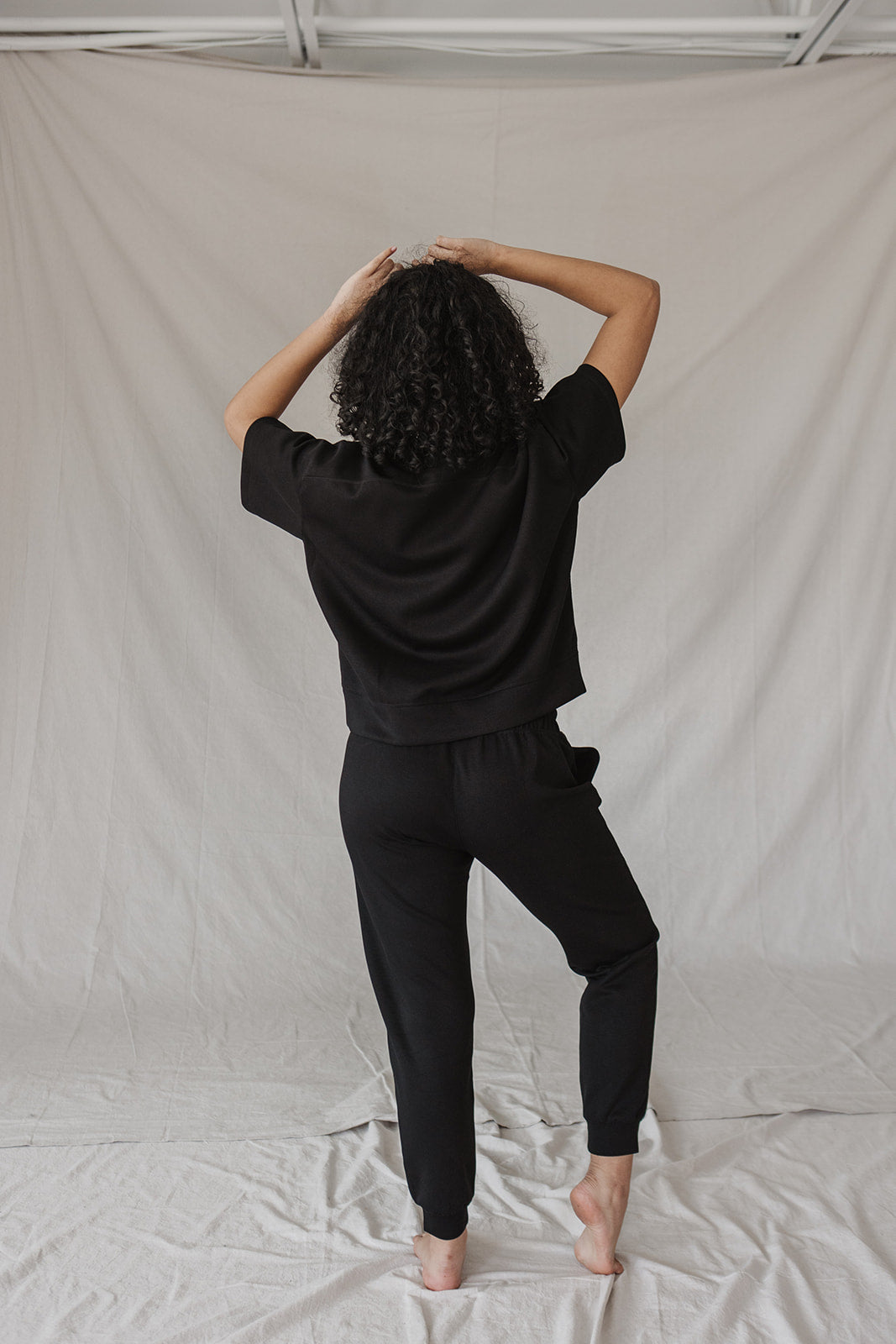 Jet-Setter Jogger Set Short Sleeve |Black