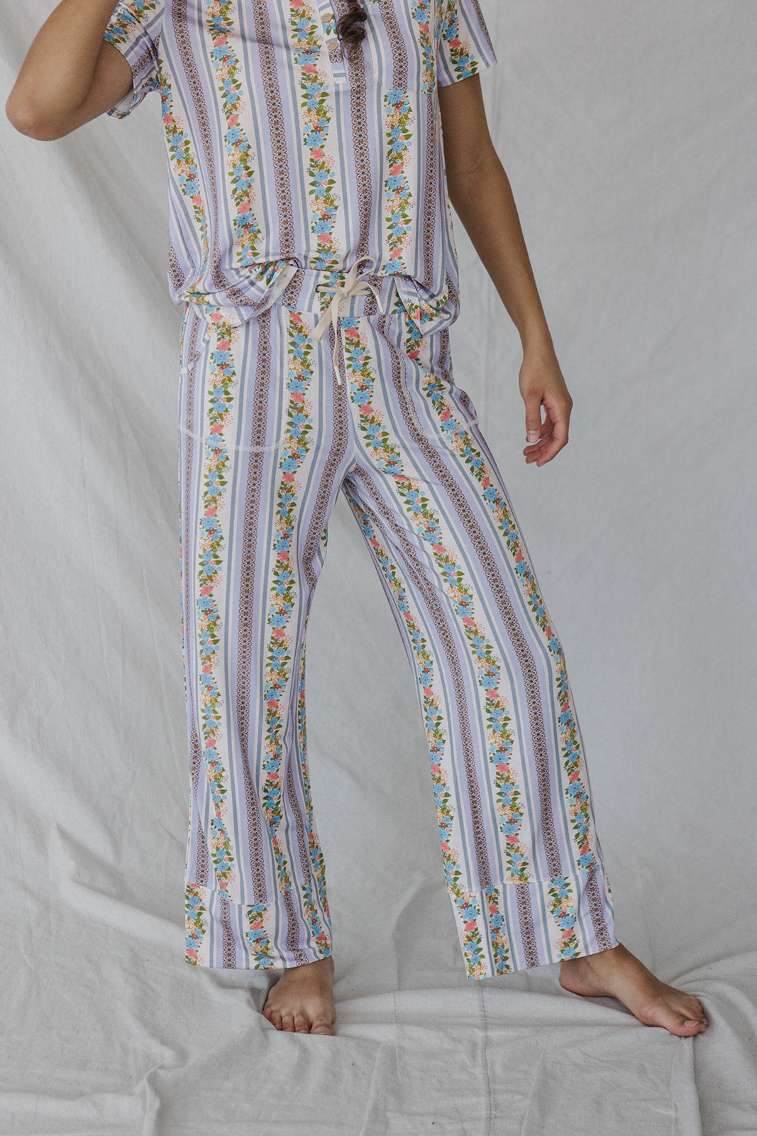HENLEY STRAIGHT LEG PANTS SET MODAL - Nina