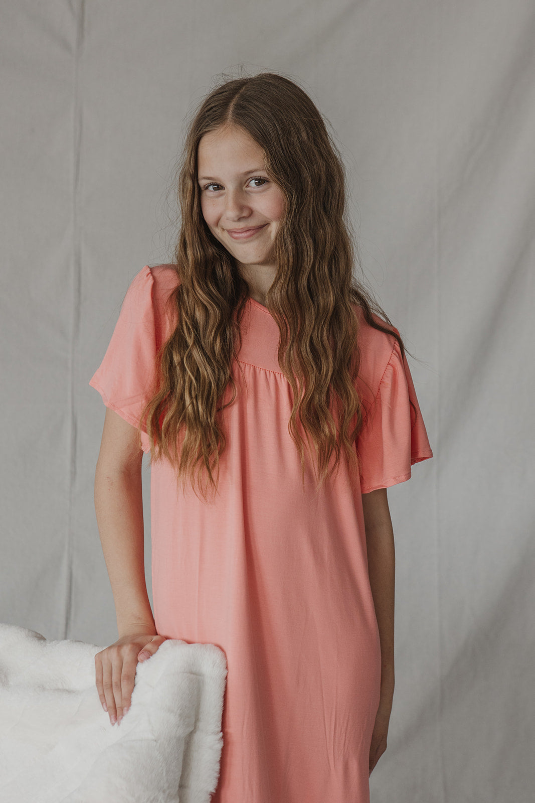 LITTLE LATES DRESS | Coral