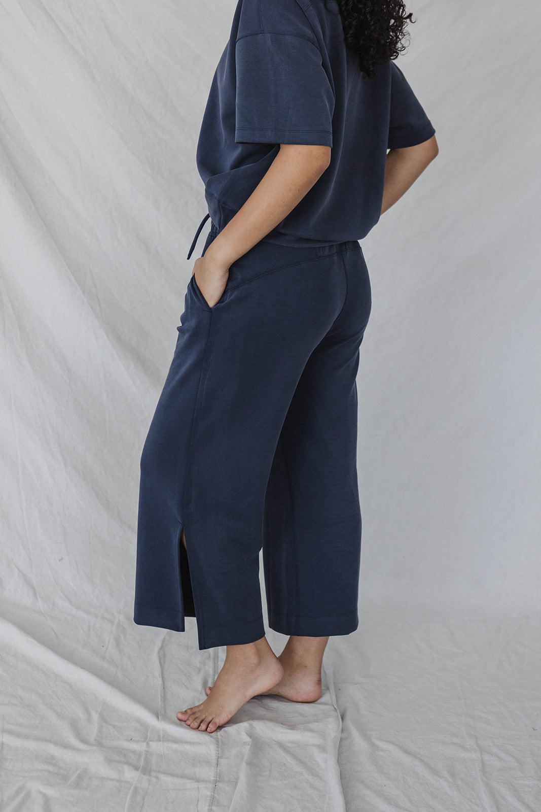 Jet-Setter Set Wide Leg Short Sleeve| Navy
