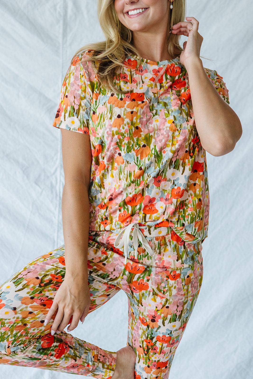 JAM PANTS SET | Pink Watercolor Floral