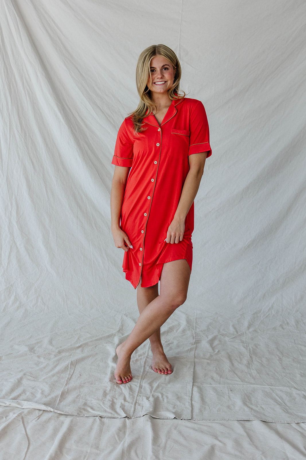 DREAM DRESS | Valentines Red with Bran Piping