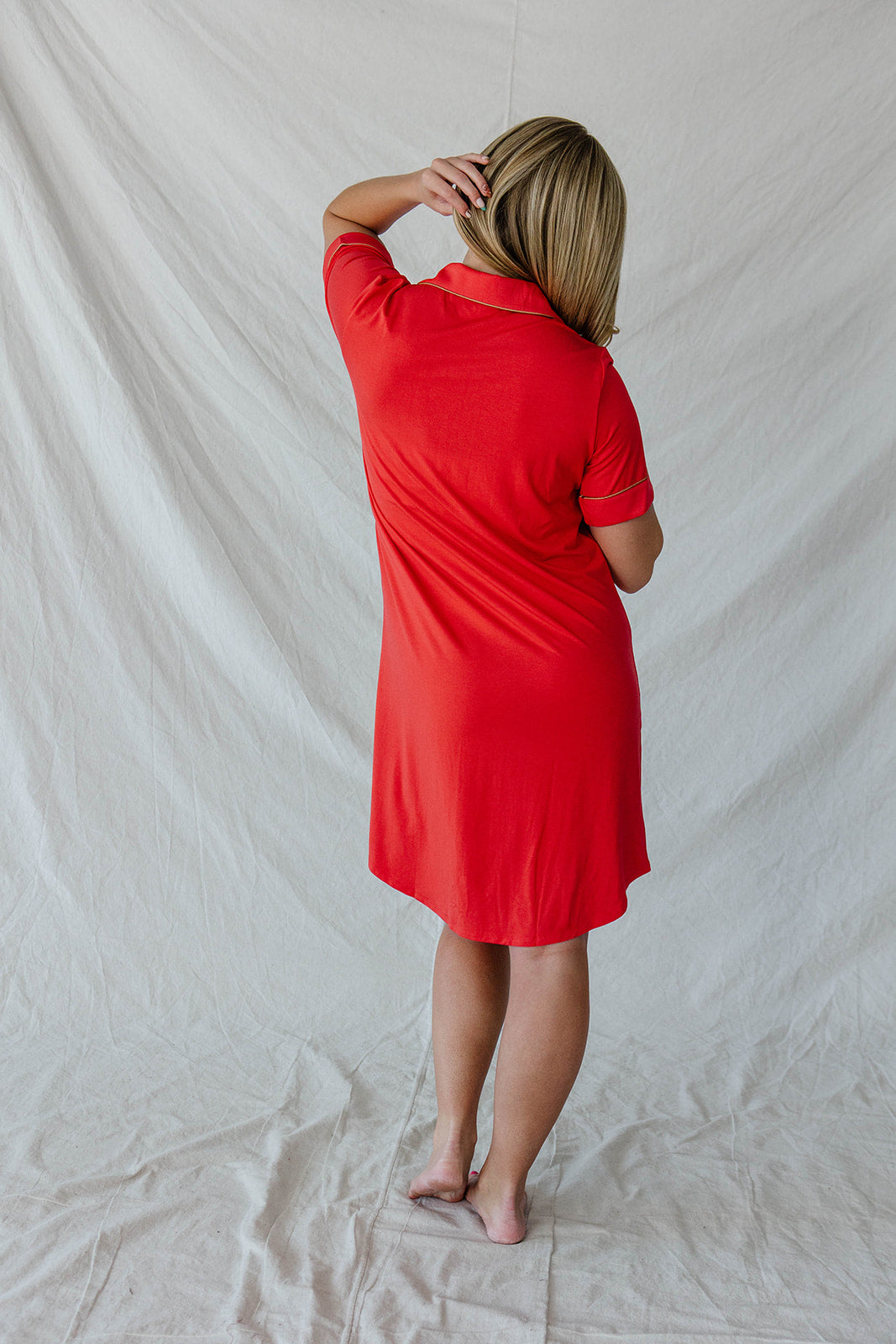 DREAM DRESS | Valentines Red with Bran Piping
