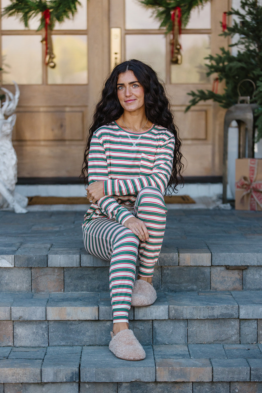 Jam PANTS SET LONG SLEEVE | Classic Christmas Stripe