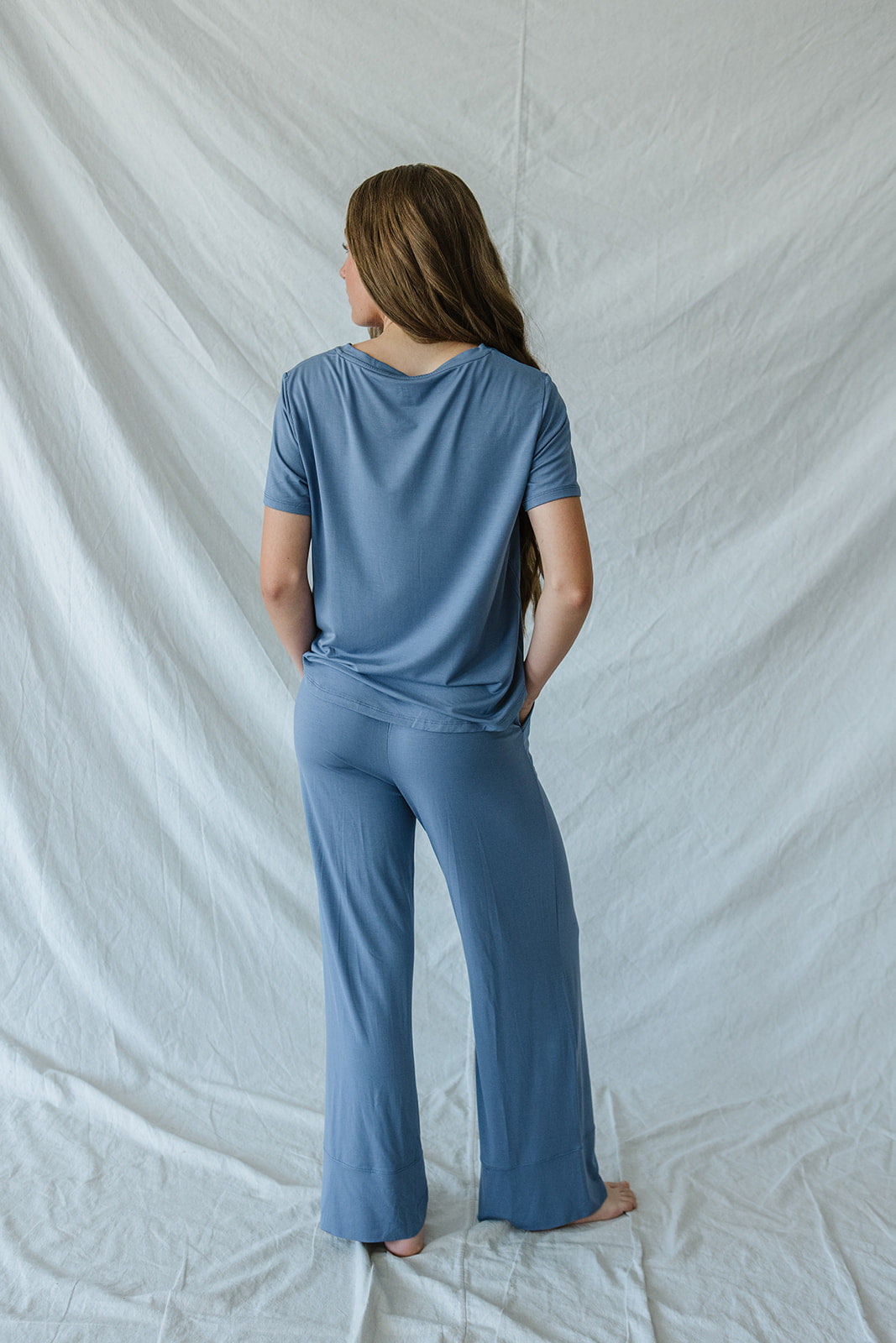 HENLEY STRAIGHT LEG PANTS SET MODAL | Blue Horizon