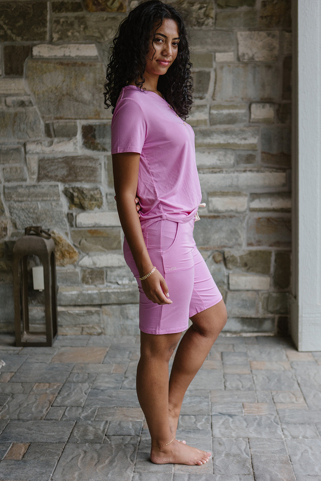 JAM SHORTS HENLEY SET | Wild Orchid