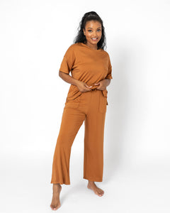 PRIME LOUNGE SET | Cashew Short Sleeve
