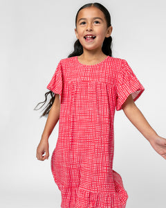 LITTLE LATES DRESS | Red Plaid