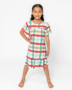 LITTLE LATES DRESS | Winter Checkered