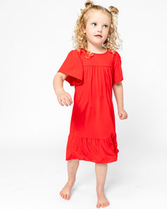 LITTLE LATES DRESS | Red