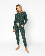 JAM PANTS SET | Darkest Spruce Dotted Trees Long Sleeve