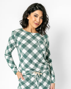 JAM PANTS SET | Bistro Green Checkered Long Sleeve