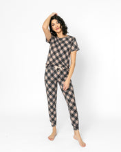 JAM PANTS SET | Black and Stucco Checkered Short Sleeve