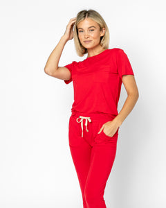 JAM PANTS SET | Goji Berry Short Sleeve
