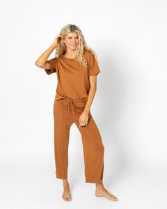 PRIME LOUNGE SET | Cashew Short Sleeve