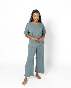 PRIME LOUNGE SET | French Grey Short Sleeve