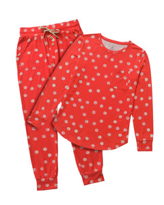 JAM PANTS SET | Goji Berry Dot Long Sleeve