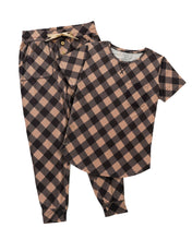 JAM PANTS SET | Black and Stucco Checkered Short Sleeve