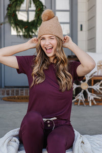 JAM PANTS SET | Cranberry Short Sleeve Final Sale