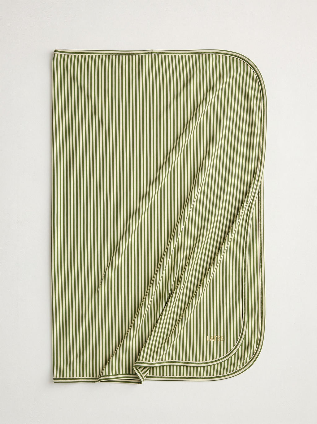 ADULT SWADDLE  | Green & Cream Vertical Stripe