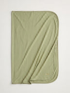 ADULT SWADDLE  | Green & Cream Vertical Stripe