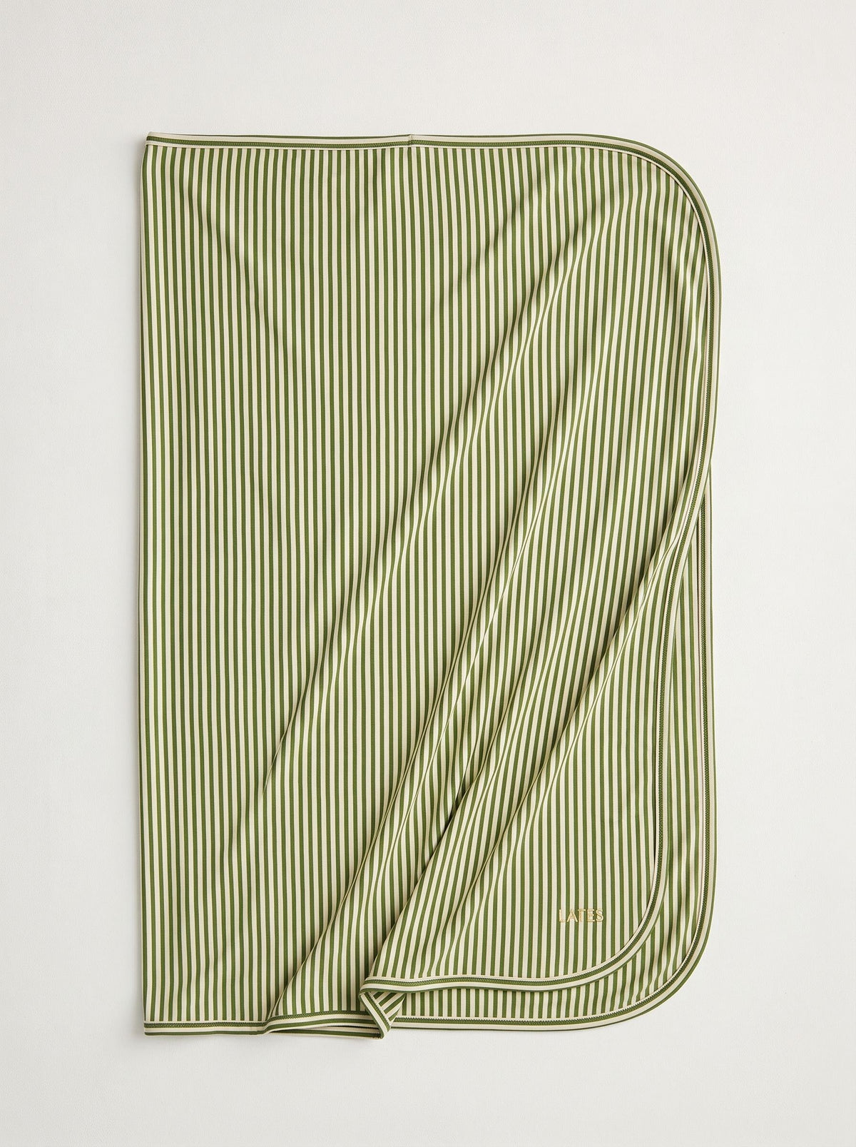 ADULT SWADDLE  | Green & Cream Vertical Stripe