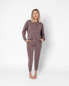 LUXE HOODIE SWEATSUIT | Peppercorn