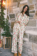 Button Up Long Sleeve Pants Set | Vintage Santa