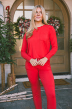 Classic Jogger Pajama Set Long Sleeve | True Red
